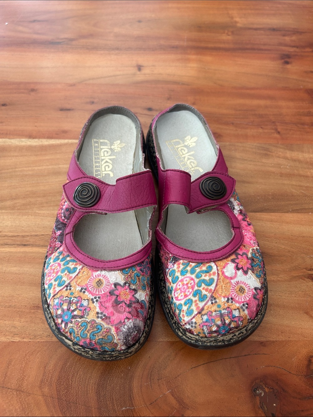 Reiker Daisy 85 Mary Jane Colorful Floral Print Shoes sz 40 -fit like 8/8.5